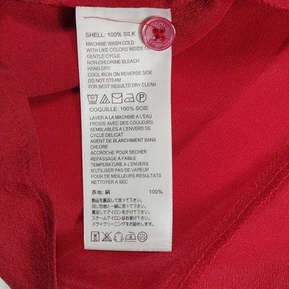 Tommy Bahama 100% silk women's long sleeved button down blouse size large - Picture 8 of 14